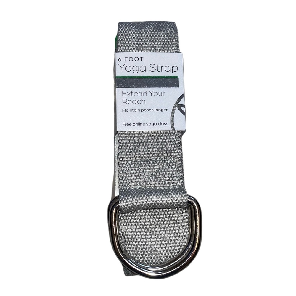 Gaiam 6-Foot Yoga Strap - Gray, Yoga Prop, Exercise Strap, Flexibility, Stretch